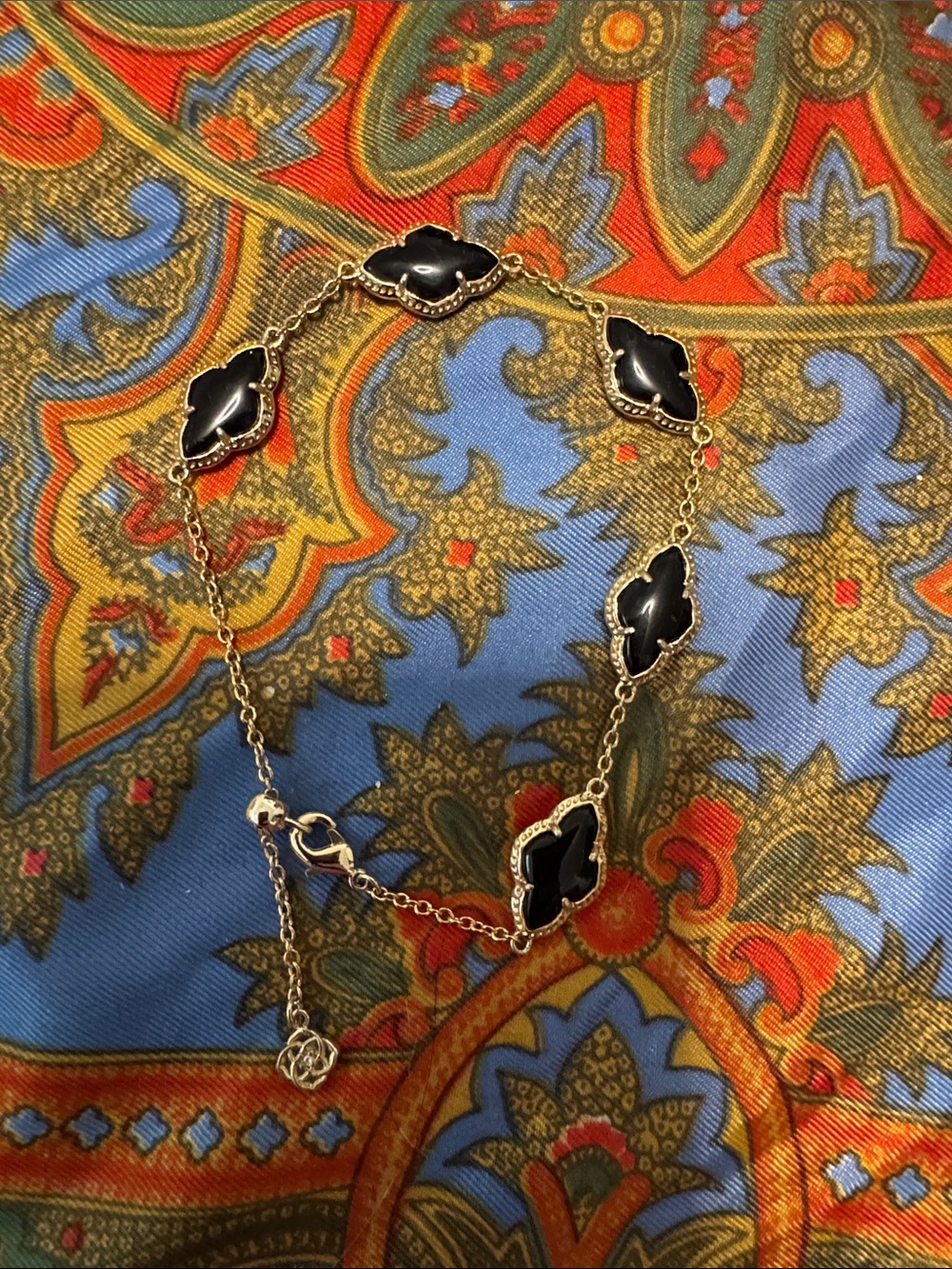 Kendra Scott Abbie Colorbar bracelet with onyx stones